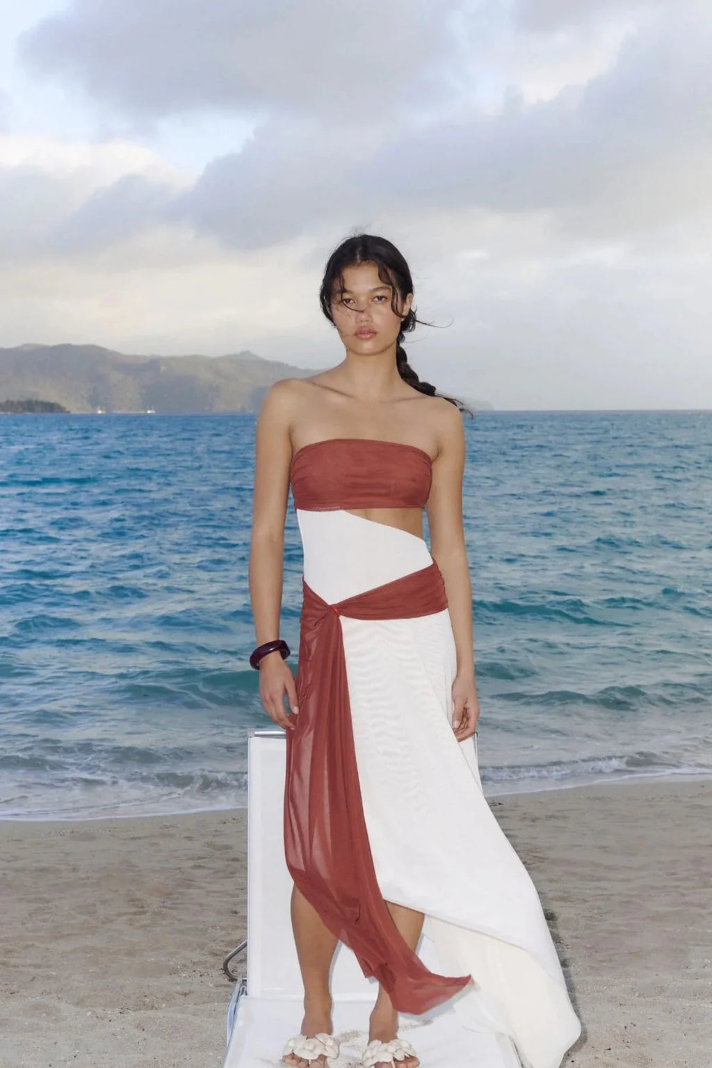 Bec + Bridge Ayla Strapless Dress in Rust