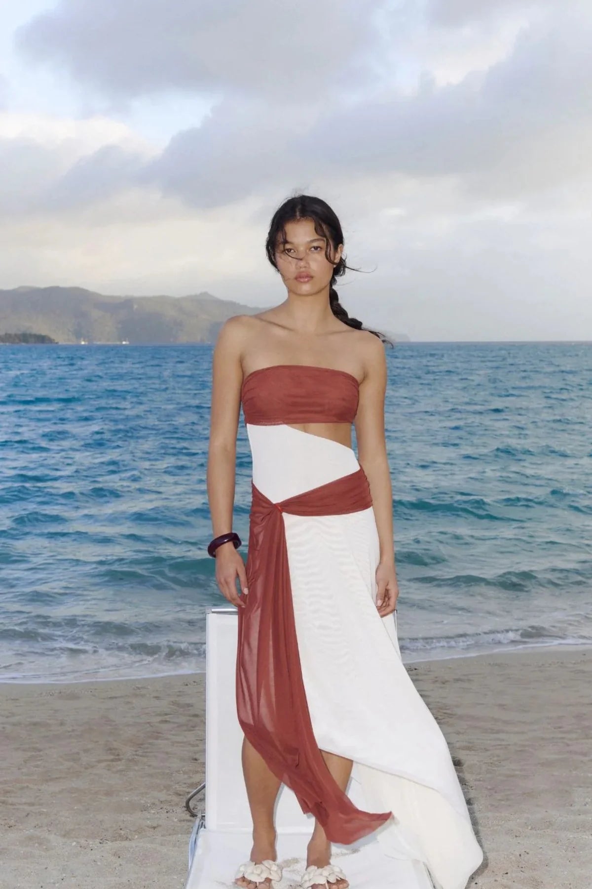 Bec + Bridge Ayla Strapless Dress in Rust